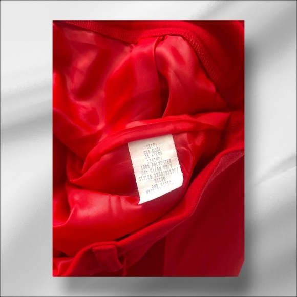 Hillary Charles Red S 12 Trouser Pant High Waist Wide leg Holiday Women Coquette - Picture 6 of 7